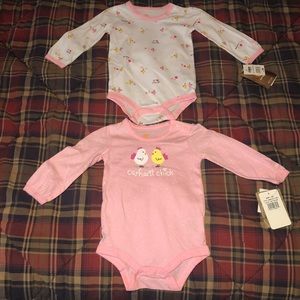 2 Carhartt sized9mo, long sleeved onesies, NWT
